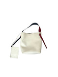 Load image into Gallery viewer, BEIGE & GREEN VINTAGE LEATHER TWISTED CABAS LARGE