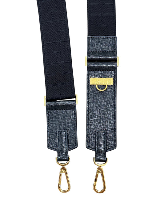 Bimba Adjustable Leather and Grosgrain Crossbody Strap