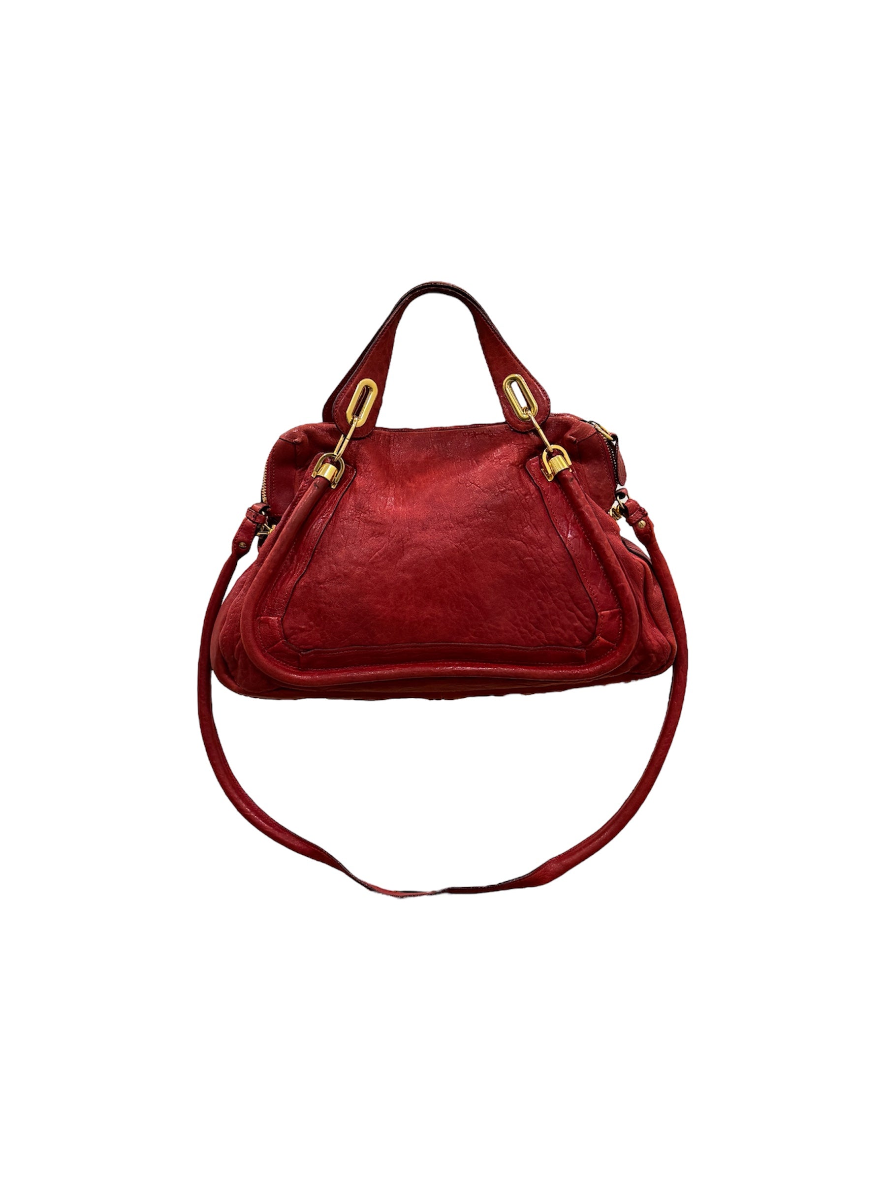 Red Leather Paraty Shoulder Bag