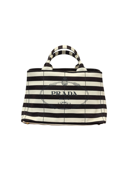 Medium Canapa Striped Logo Tote Tobacco