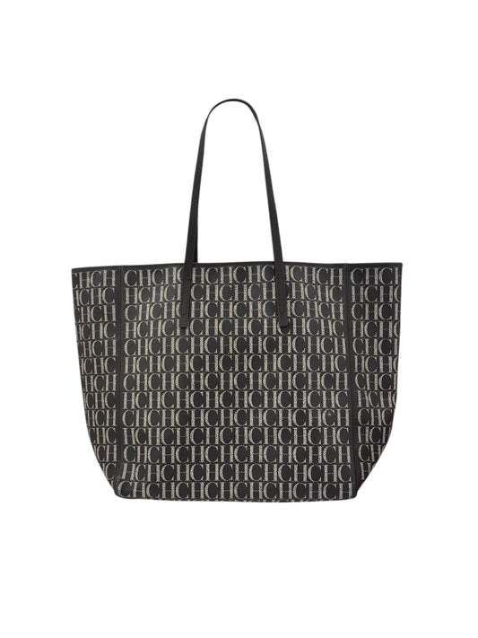 Brown and Silver Monogram Tote Bag