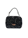 Load image into Gallery viewer, Black Canvas & Leather Top Handle Bag
