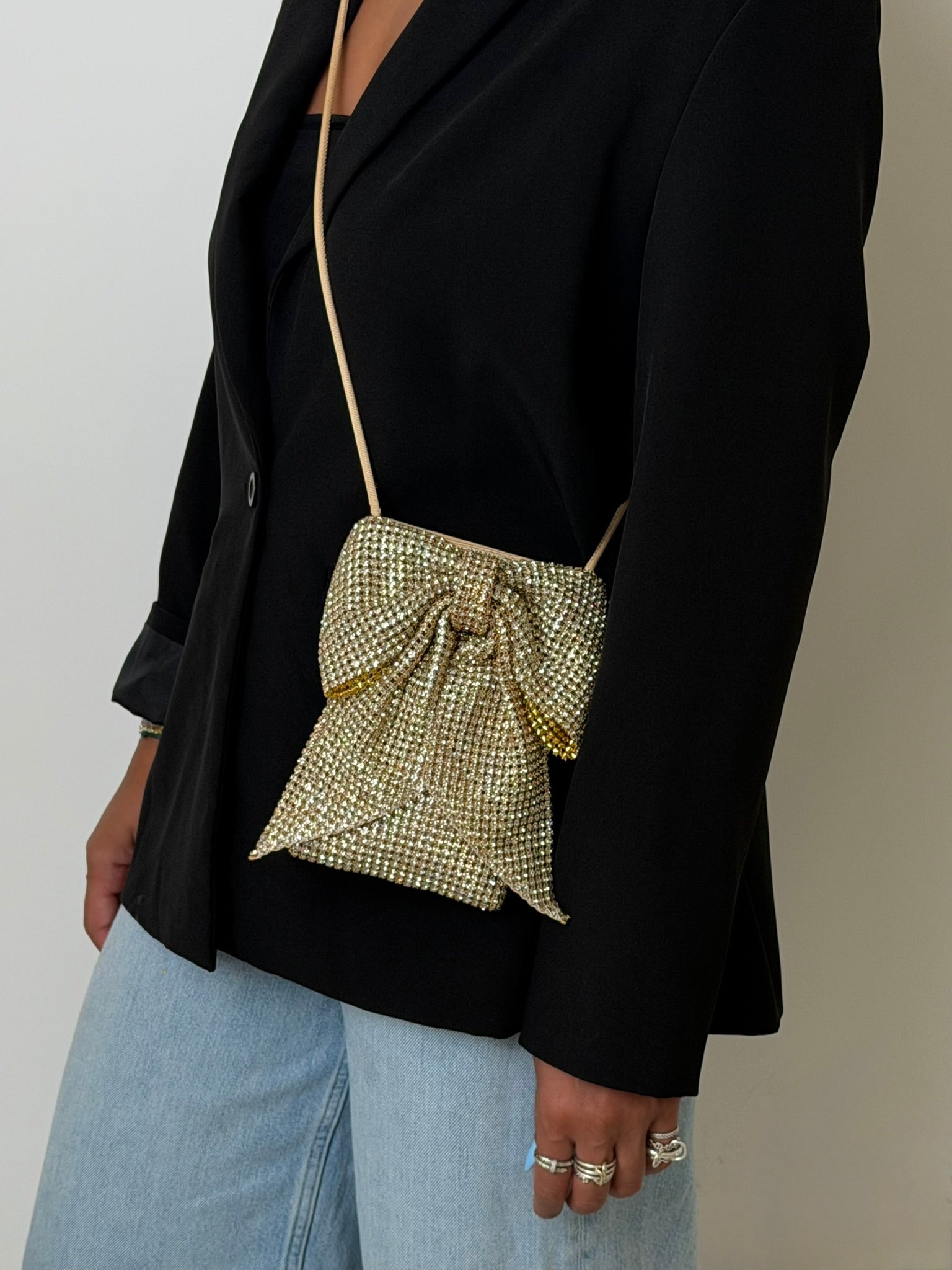 VIOLET DIAMANT BOW CROSSBODY BAG