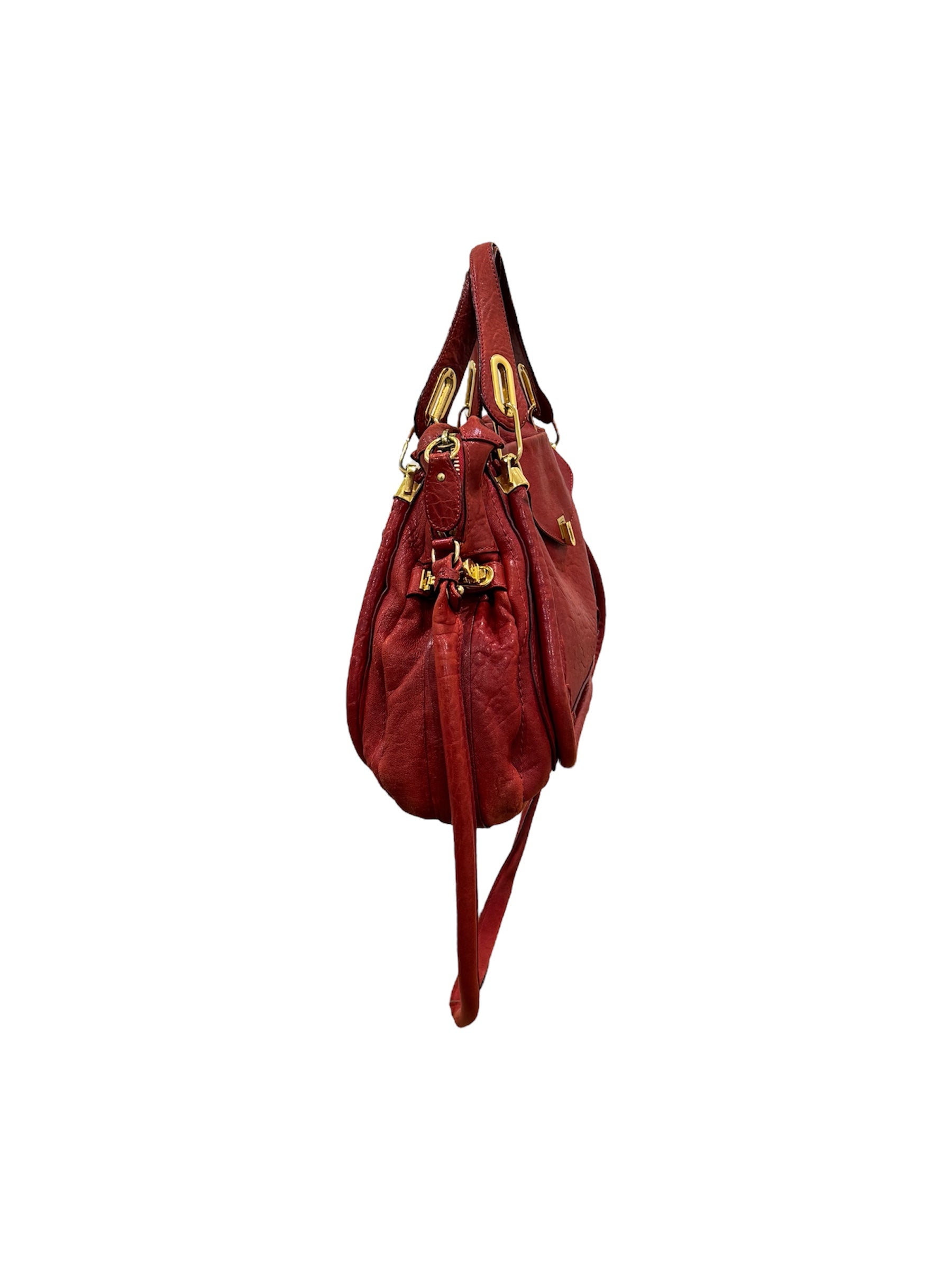 Red Leather Paraty Shoulder Bag