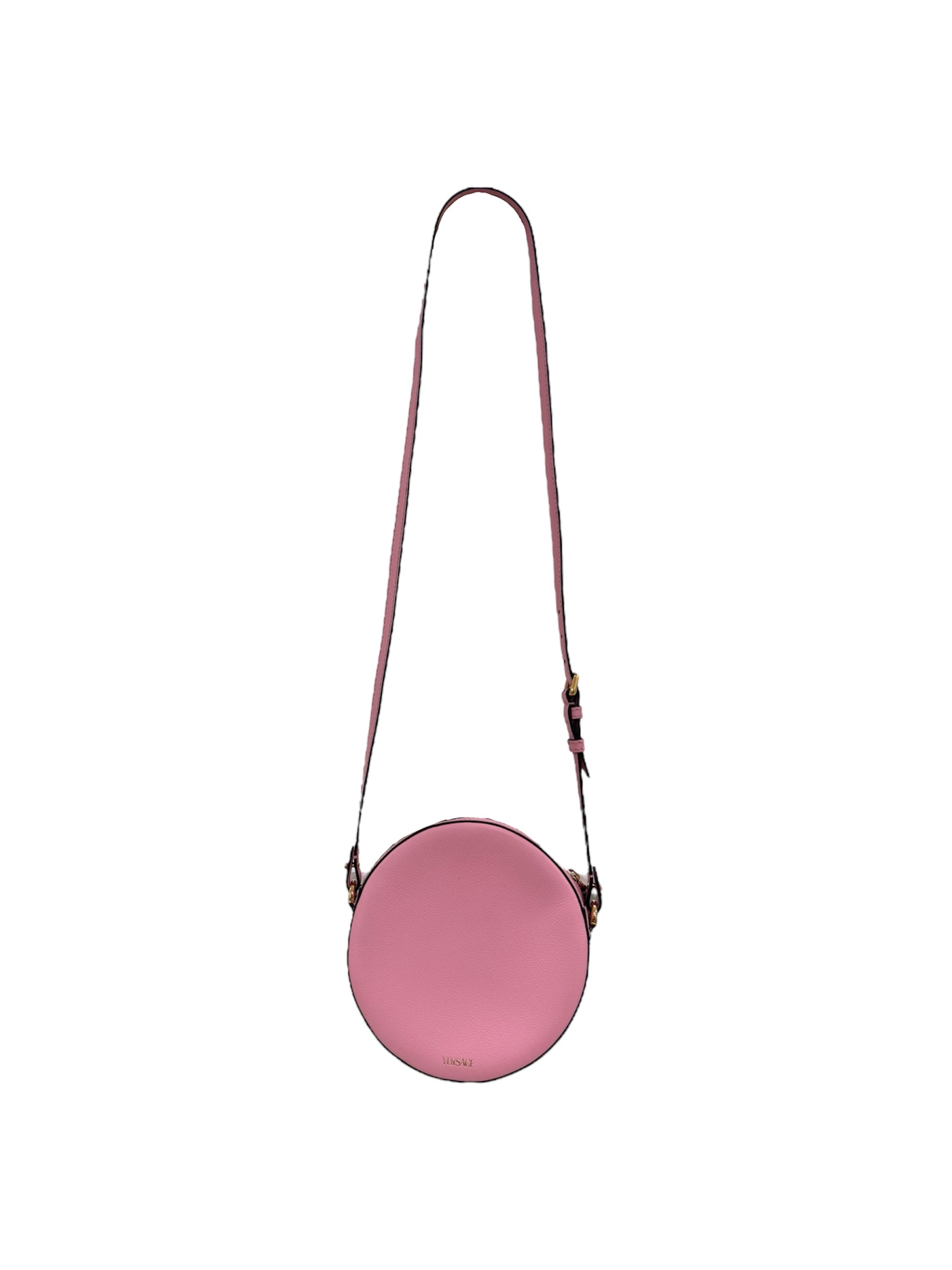 Grained Calfskin Studded Mini La Medusa Round Crossbody