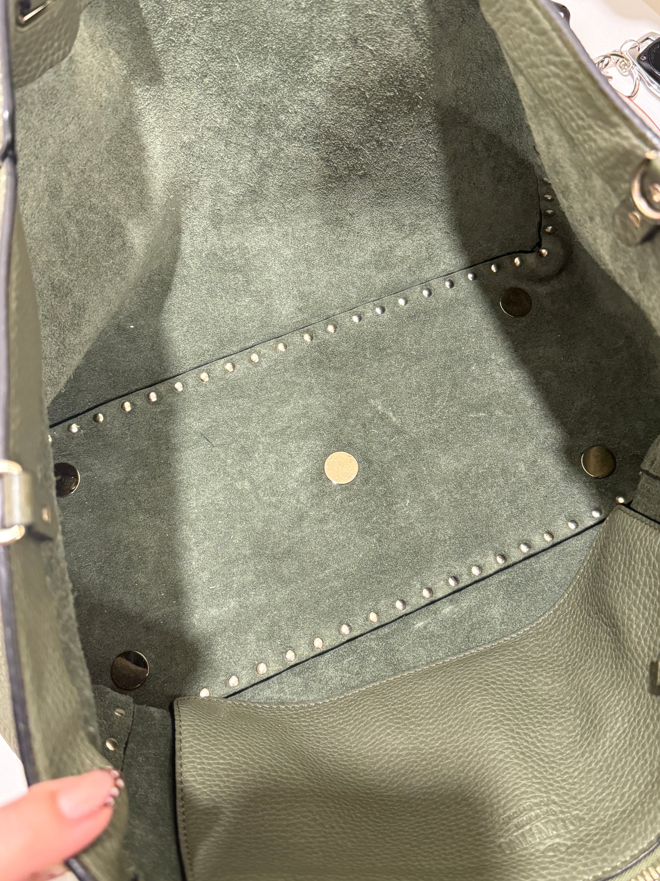 Rockstud Green Tote