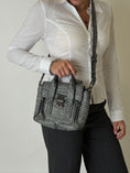 Load image into Gallery viewer, Textured Calfskin Mini Pashli Satchel Black Mauve
