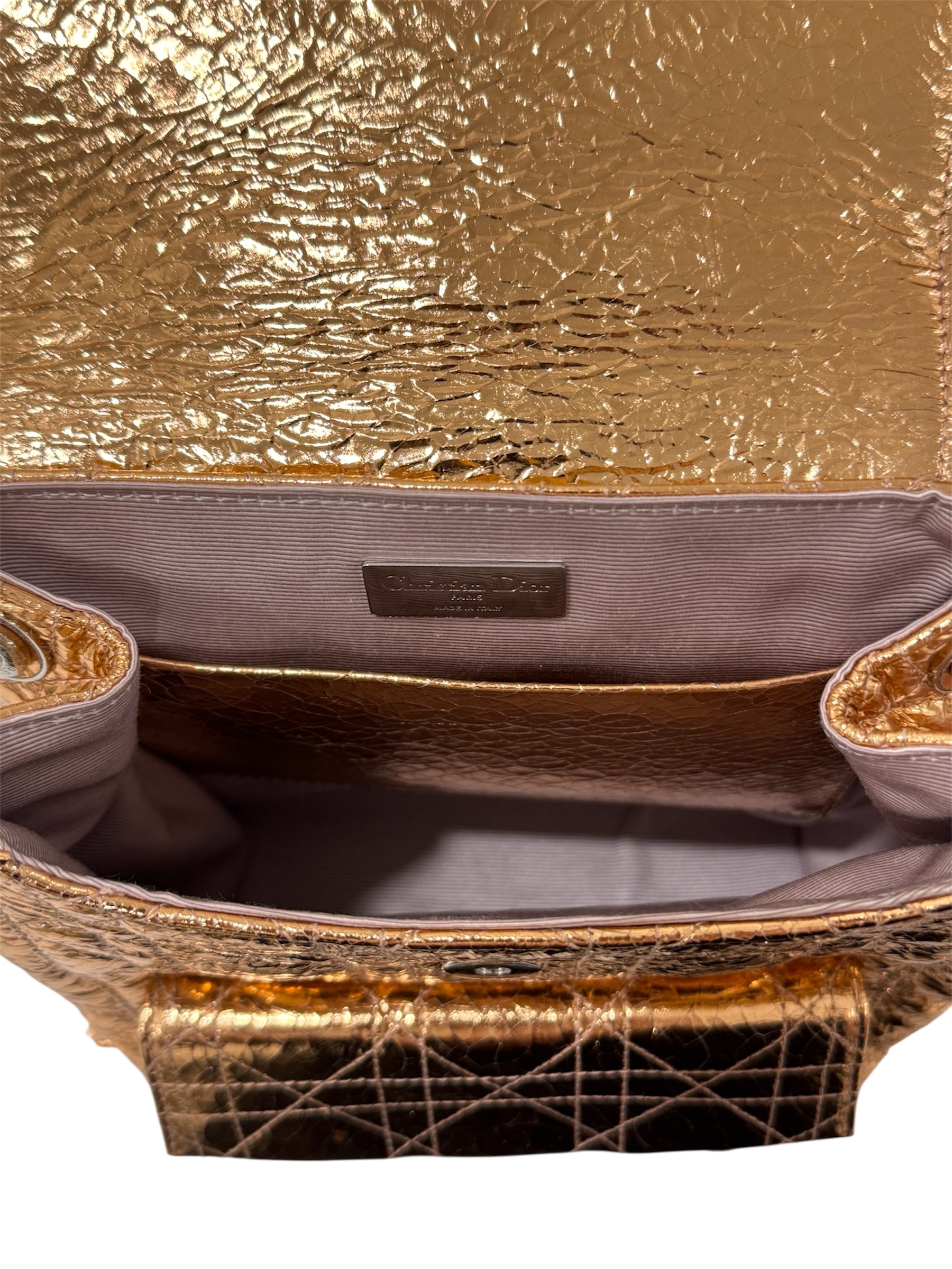 Bronze Cannage Foil Leather Small Stardust Backpack