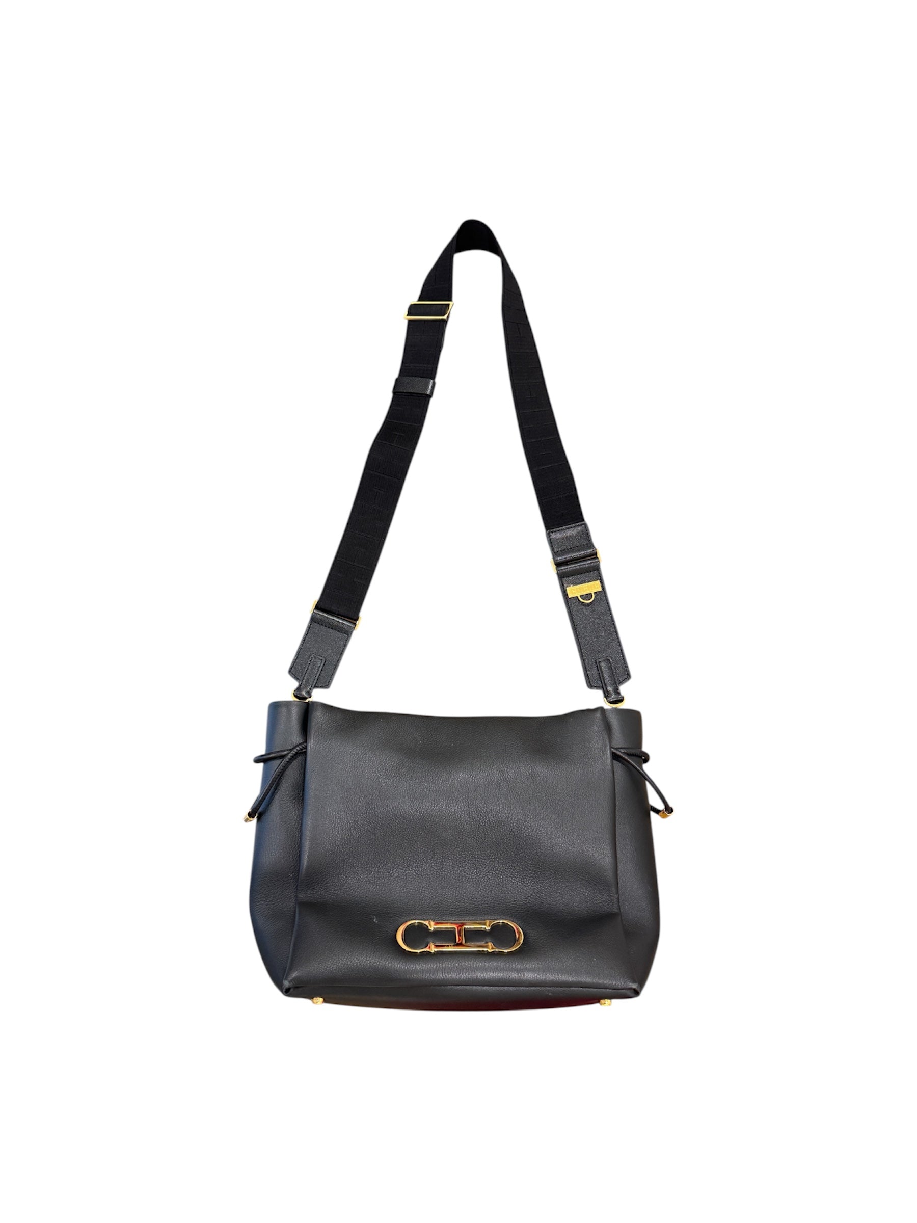 Bimba Adjustable Leather and Grosgrain Crossbody Strap