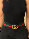 Load image into Gallery viewer, Torchon Double G Buckle Belt Green and Red
