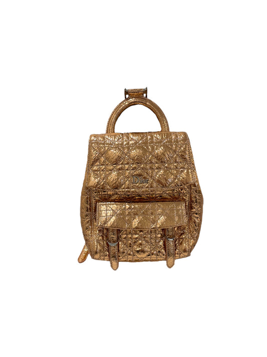 Bronze Cannage Foil Leather Small Stardust Backpack