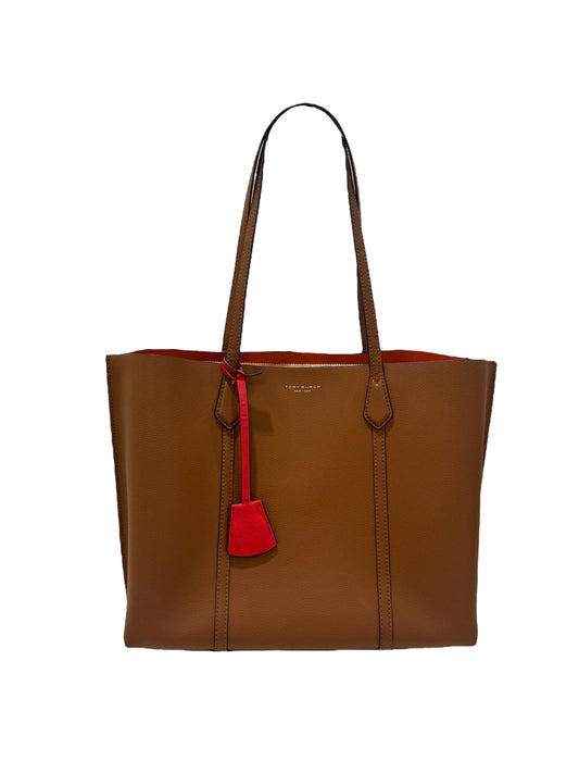 Brown Leather Small Triple Compartment Perry Tote