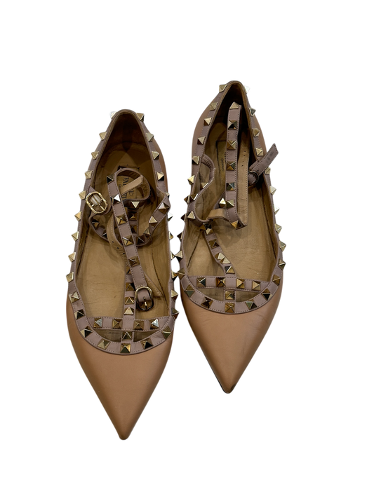 VALENTINO RUCKSTAR STUDS FLAT NUDE | 39