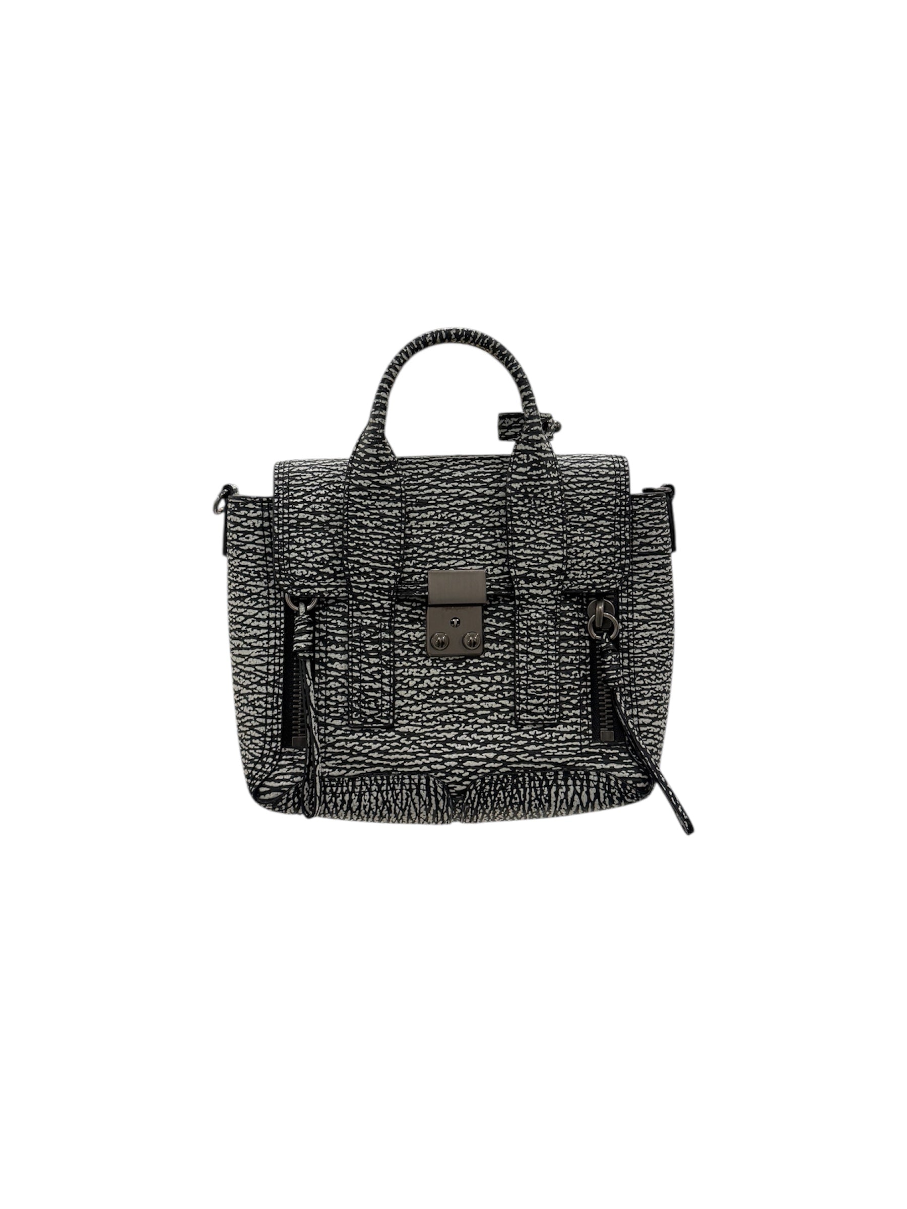 Textured Calfskin Mini Pashli Satchel Black Mauve