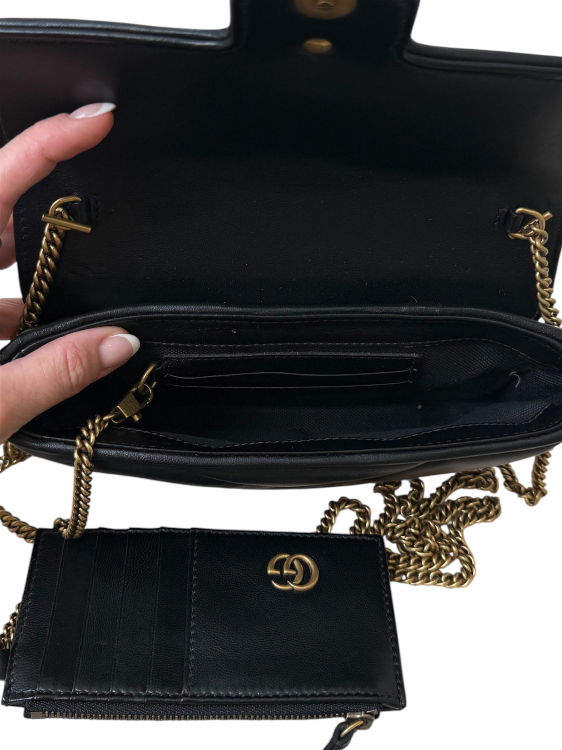 MINI GG MARMONT METAL EYELET STUDS SHOULDER BAG