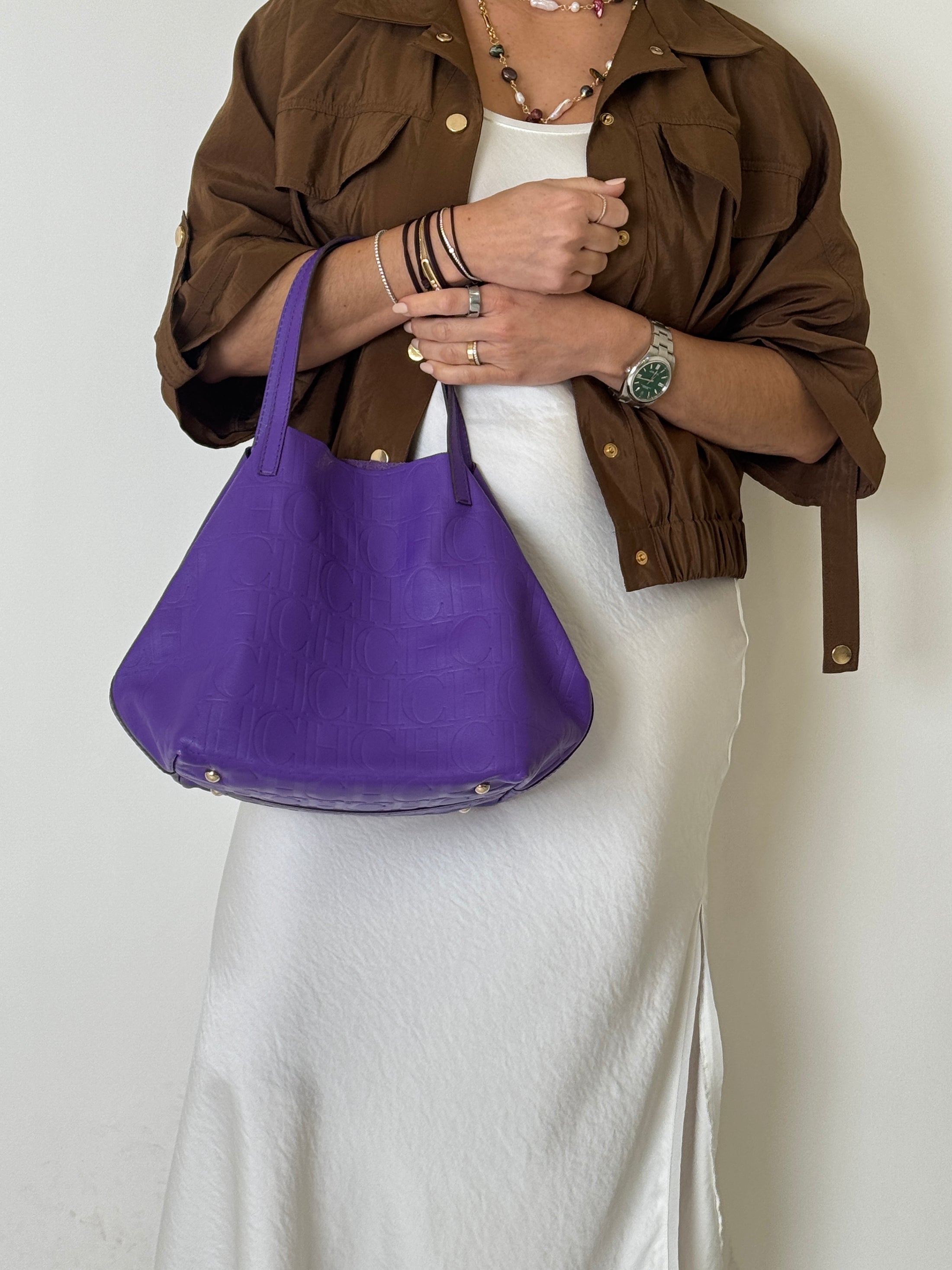 Purple Matryoshka Leather Bag