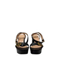 Load image into Gallery viewer, Black Leather GG Marmont Platform Ankle-Strap Block Heel Sandals | 38.5
