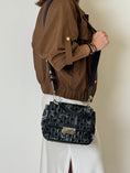 Load image into Gallery viewer, Black Canvas & Leather Top Handle Bag
