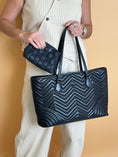 Load image into Gallery viewer, Nylon Calfskin Enamel GG Matelasse Beauty Case Black
