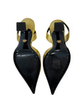 Load image into Gallery viewer, GOLD FOIL LEATHER MEDUSA POINTED TOE SLINGBACK | 38.5
