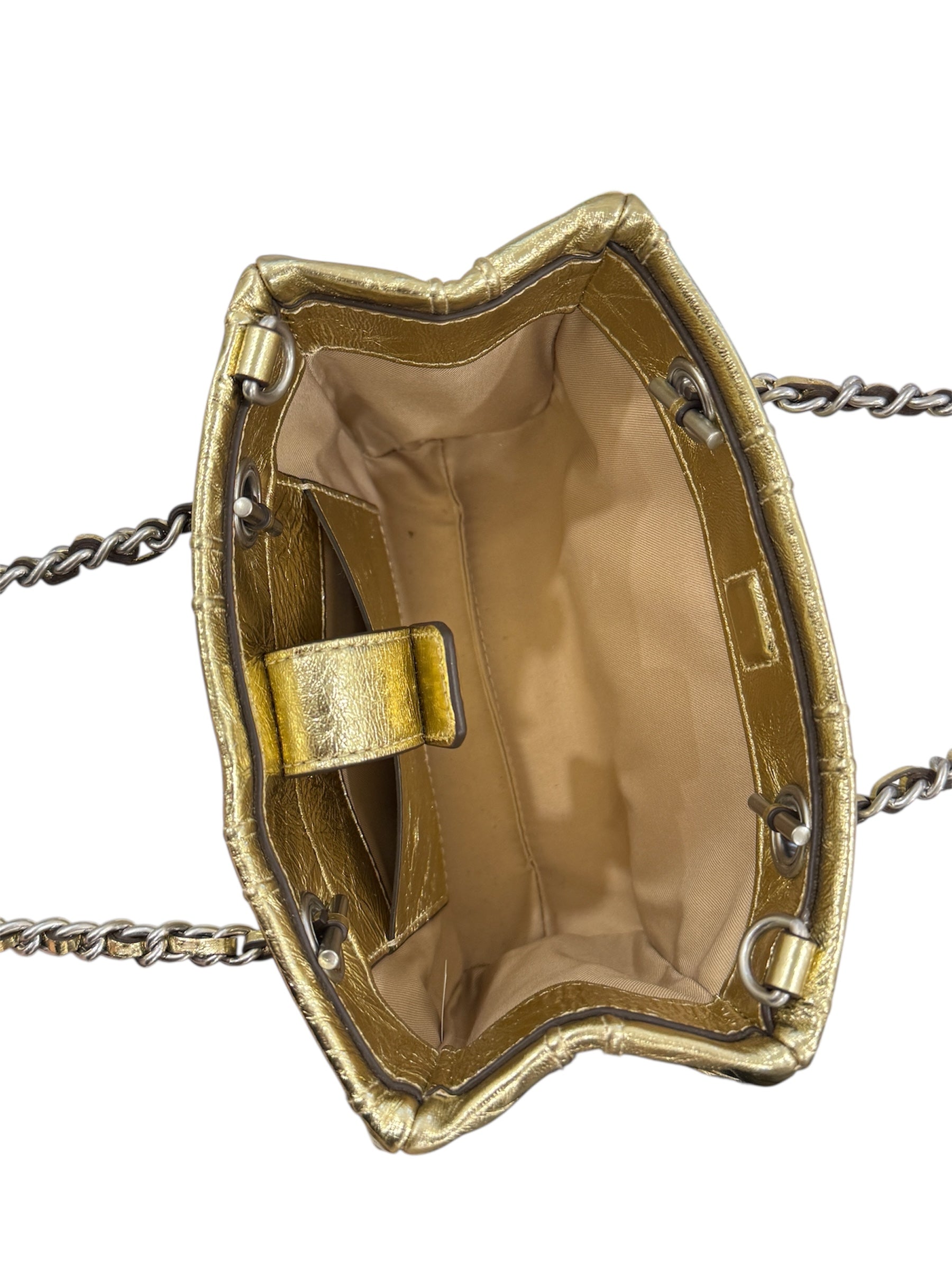 Metallic quilted mini bag