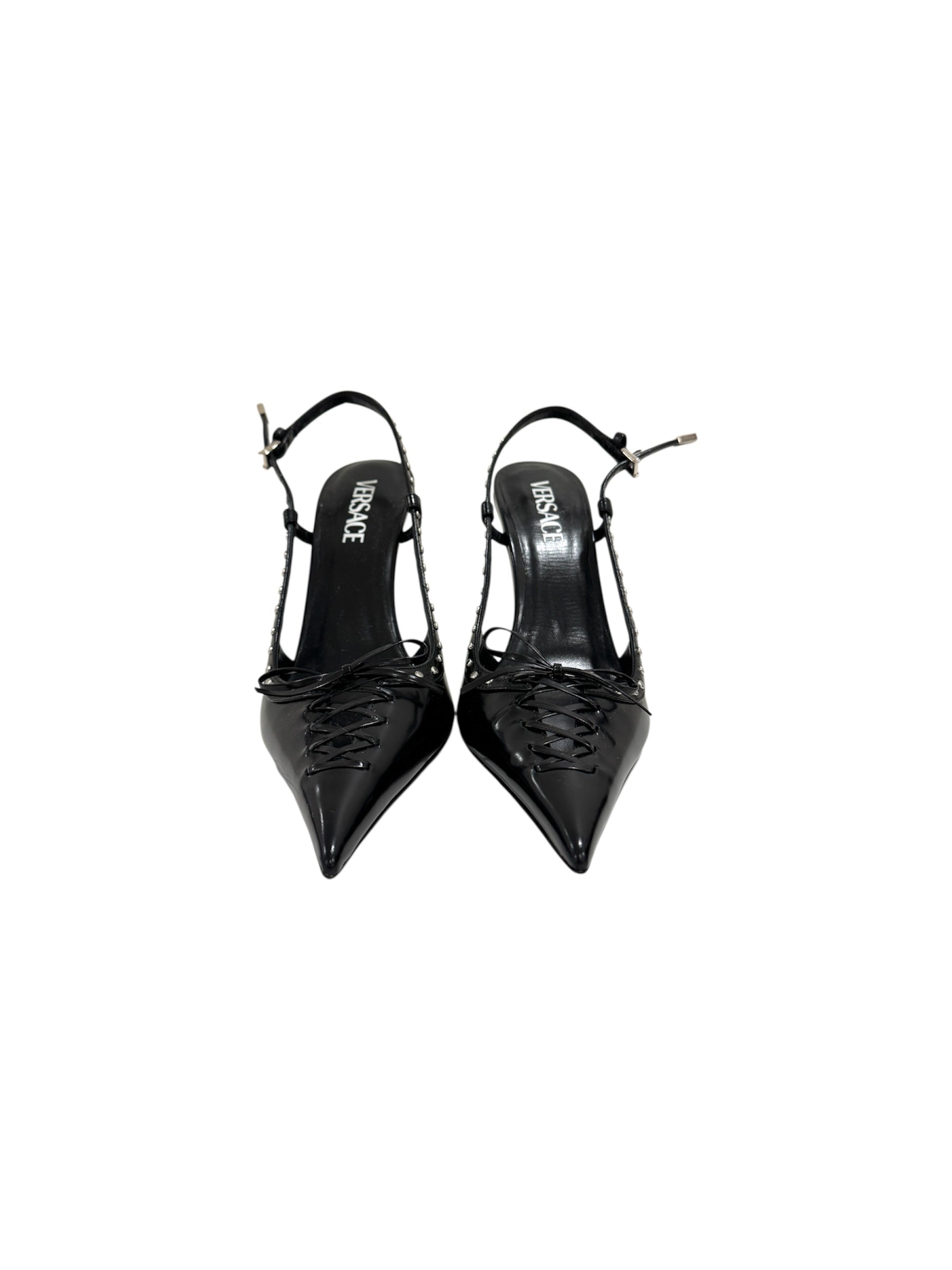 VERSACE BLACK LACED PUMPS | 40