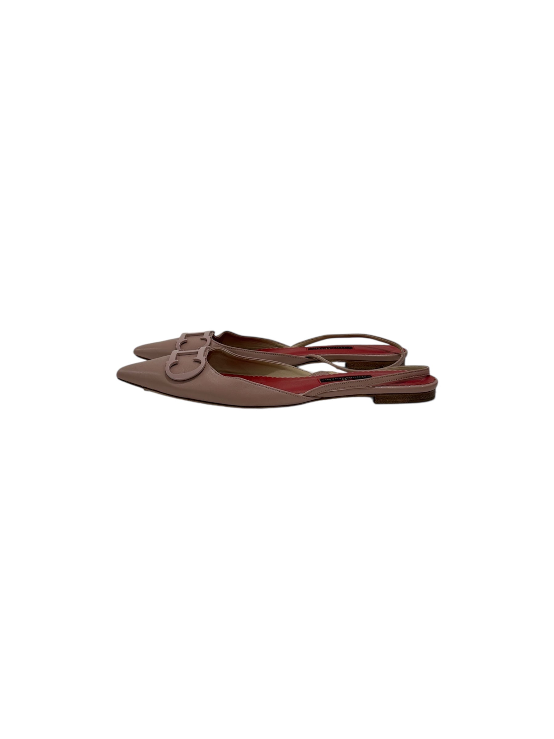 Initials Insignia Leather Slingback Flats | 40