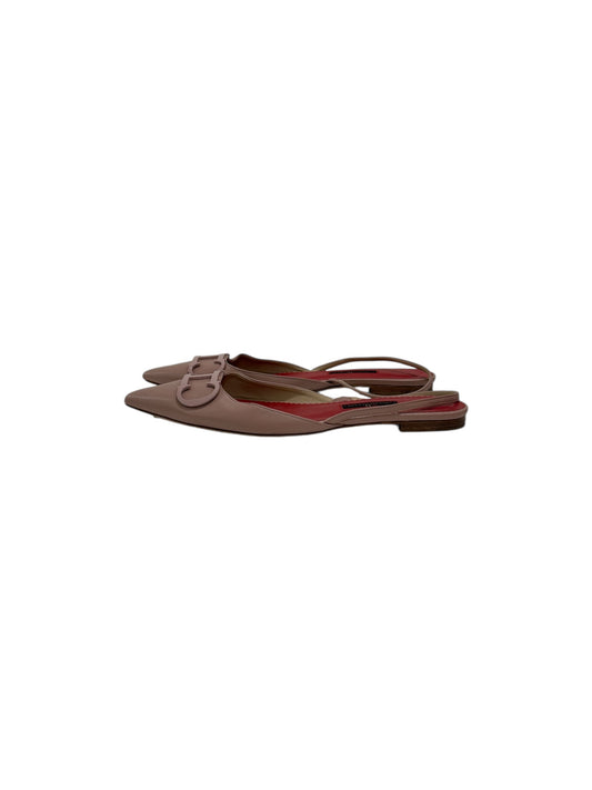 Initials Insignia Leather Slingback Flats | 40