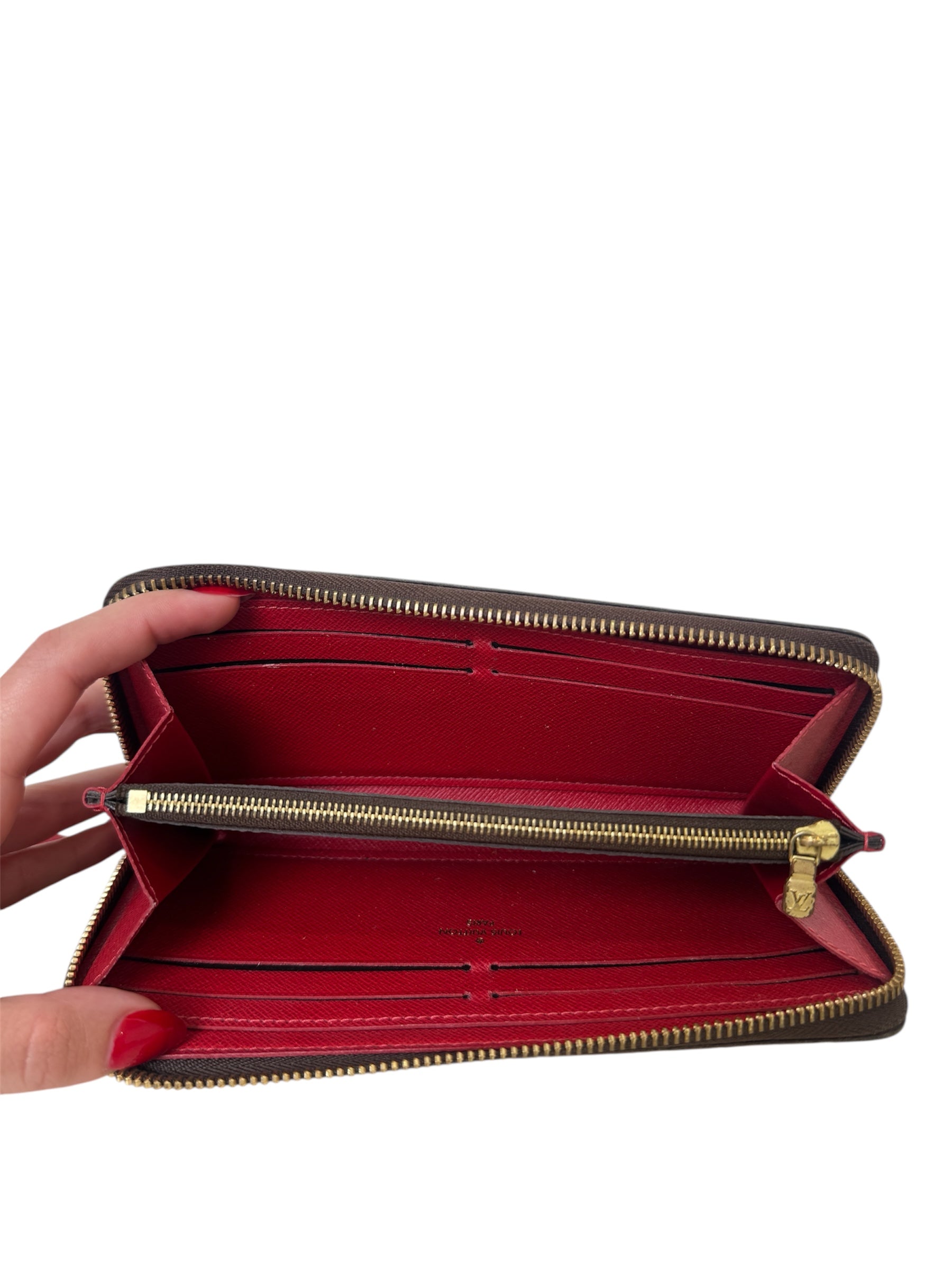 CLEMENCE DAMIER EBENE WALLET BURGUNDY
