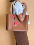 Load image into Gallery viewer, Brown Leather Small Triple Compartment Perry Tote
