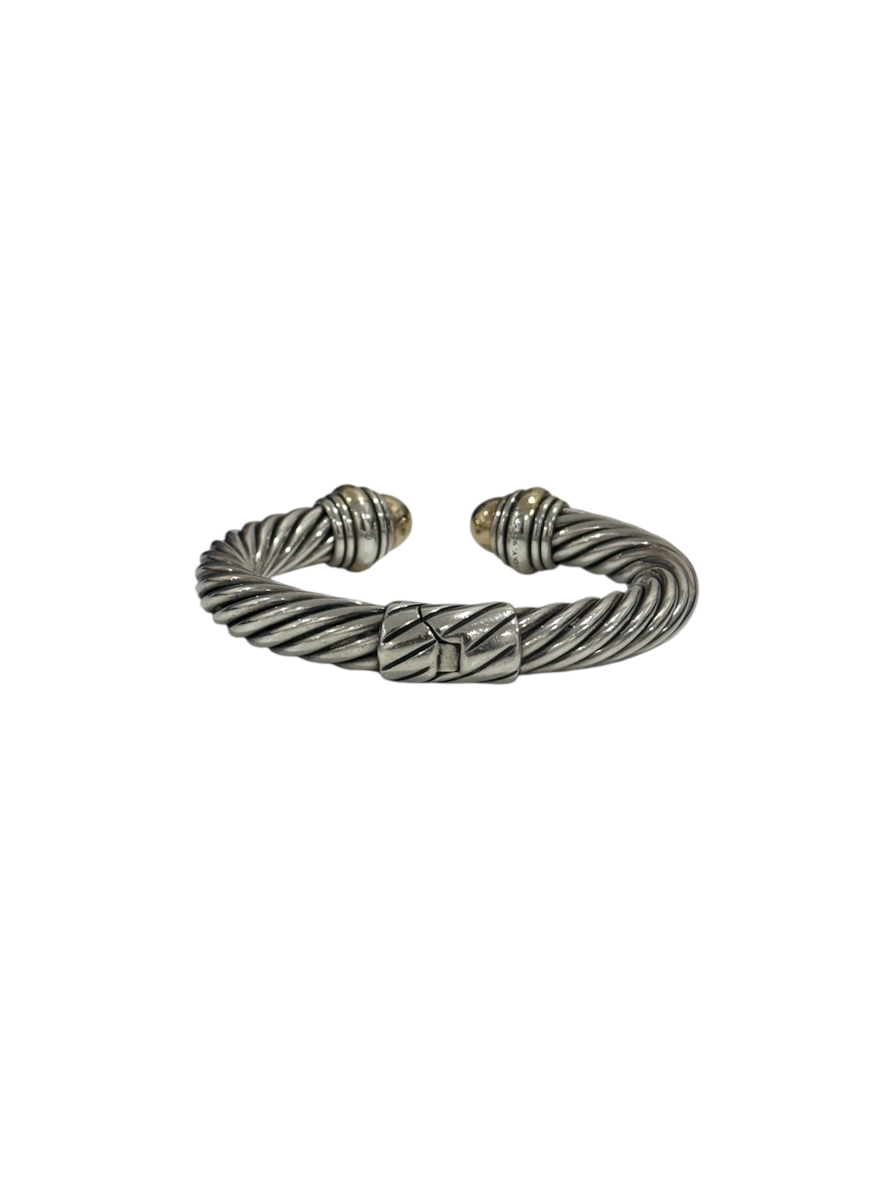 Two-Tone Dome Cable Classic Cuff Bracelet