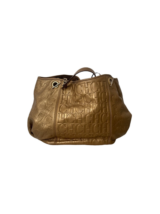 BRONZE MONOGRAM LEATHER BAG