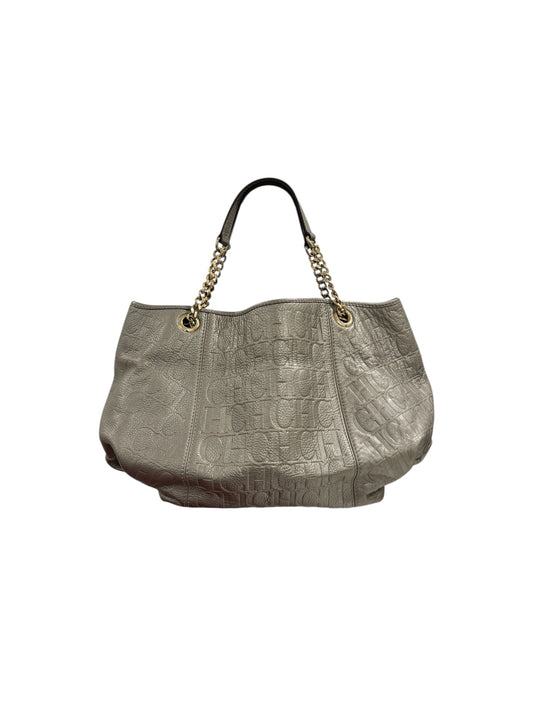 Silver Monogram Leather Bag