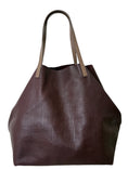 Load image into Gallery viewer, MATRYOSHKA MEDIUM BURGUNDY TOTE BAG
