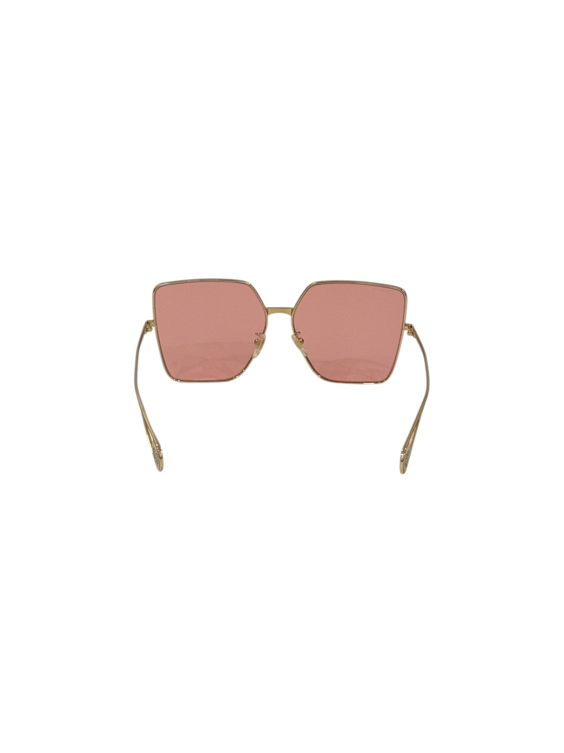 Gold Tone Metal Square Sunglasses