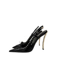 Load image into Gallery viewer, VERSACE BLACK LACED PUMPS | 40
