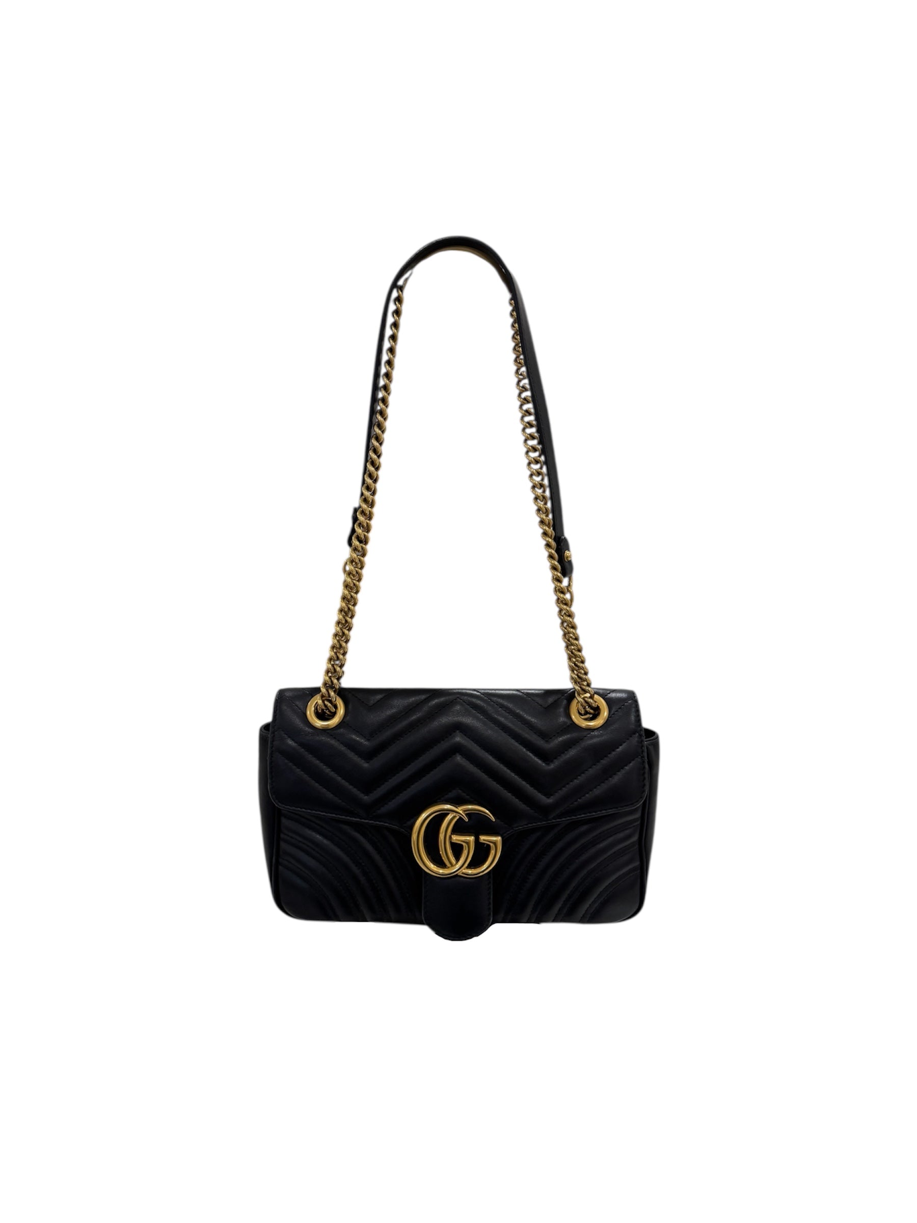 Marmont PM Black Leather Shoulder Bag