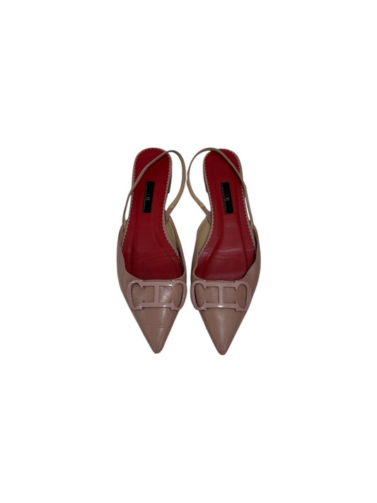 Initials Insignia Leather Slingback Flats | 40