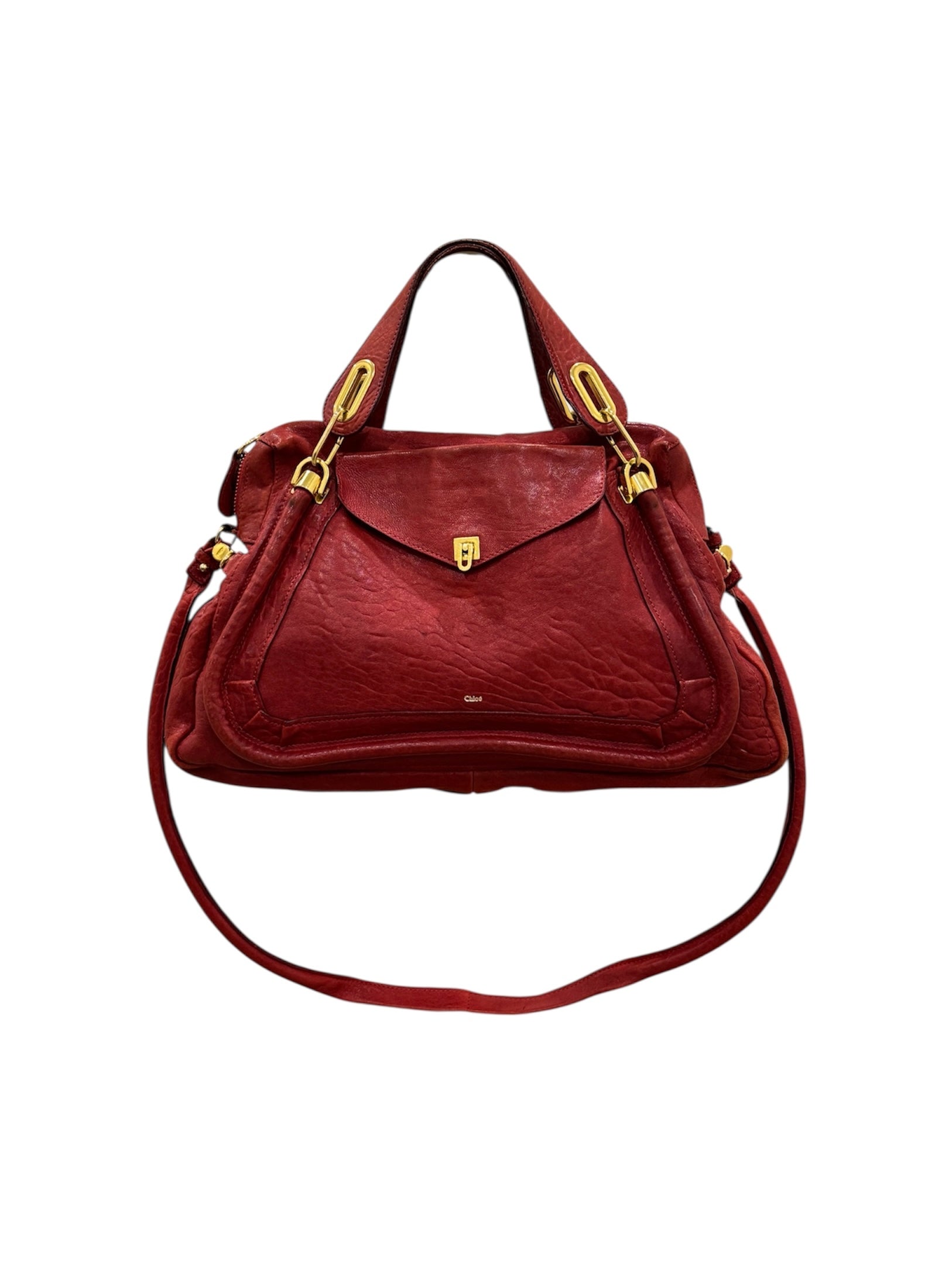 Red Leather Paraty Shoulder Bag