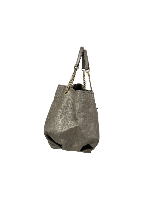 Silver Monogram Leather Bag