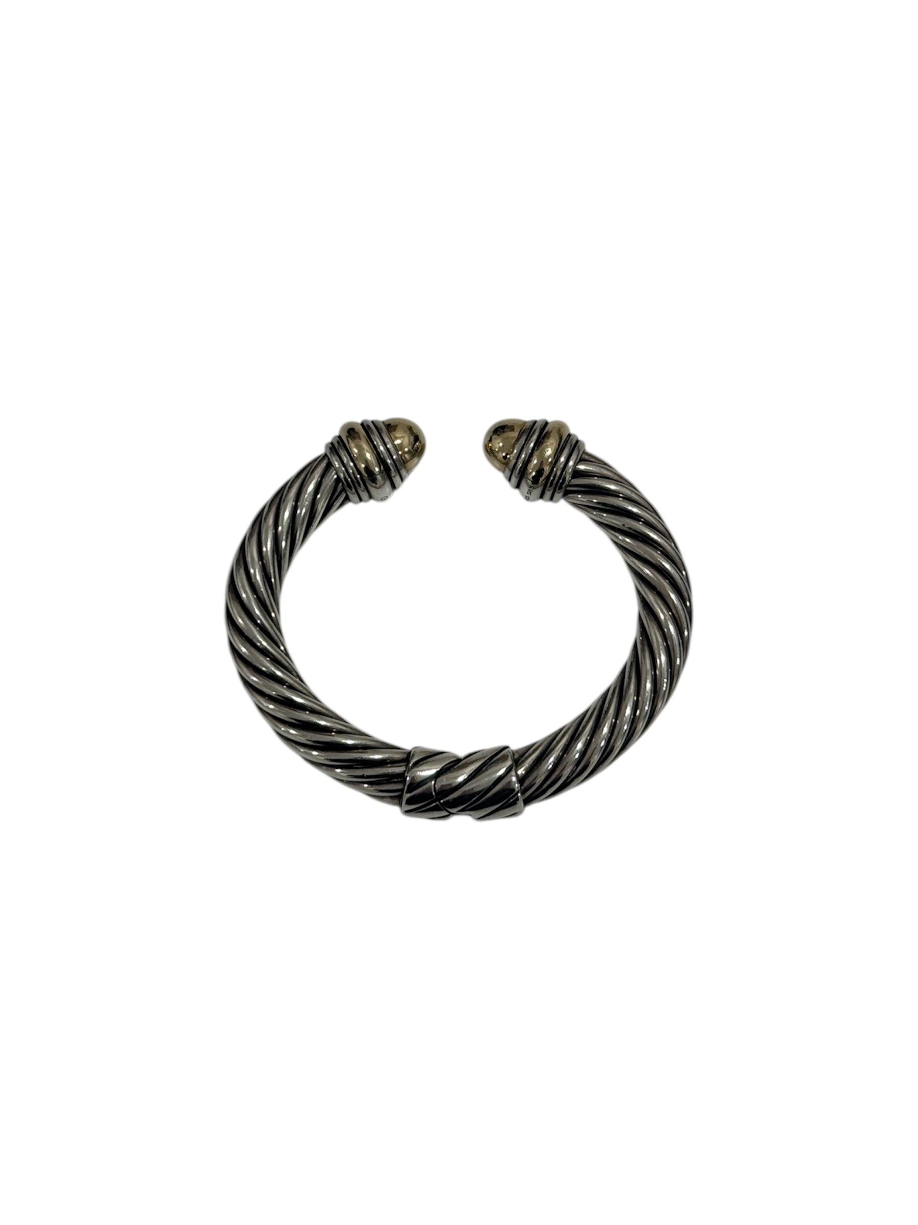 Two-Tone Dome Cable Classic Cuff Bracelet