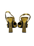 Load image into Gallery viewer, GOLD FOIL LEATHER MEDUSA POINTED TOE SLINGBACK | 38.5
