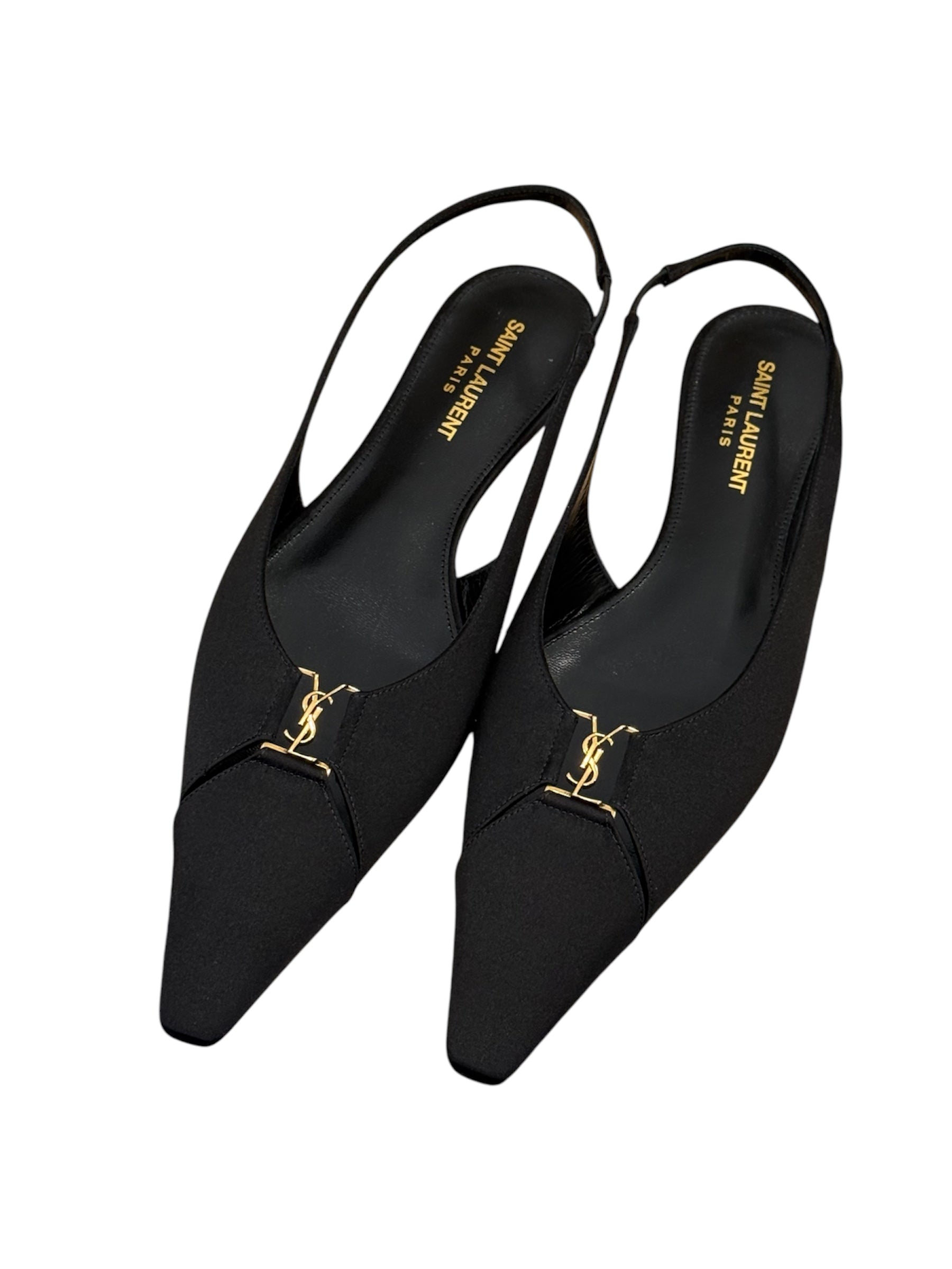 BABYLONE SLINGBACK SATIN CREPE BLACK | 39