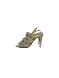 Load image into Gallery viewer, Floral Printed Mesh and Leather Open Toe Strappy Sandals | 36
