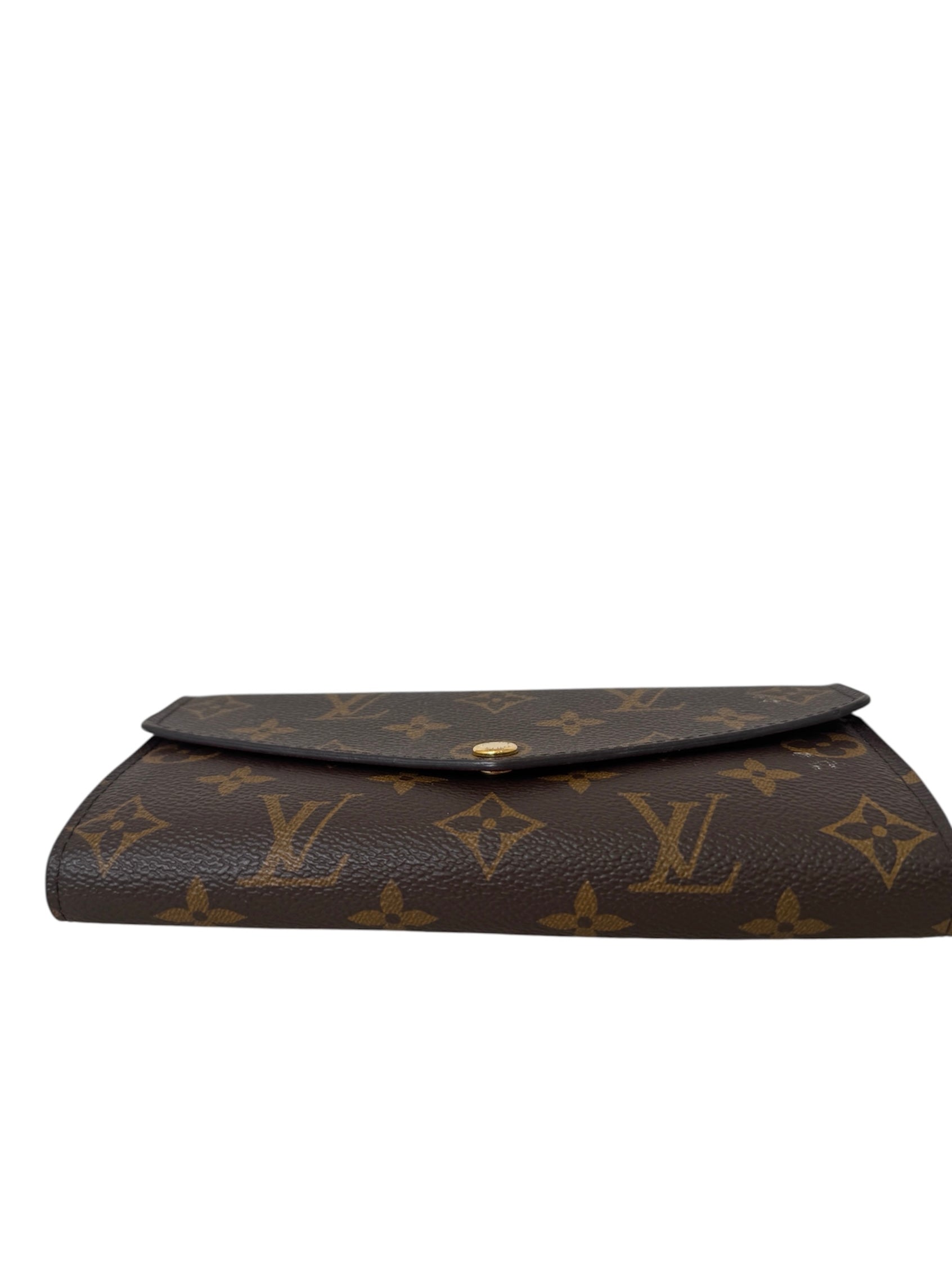 SARAH MONOGRAM CANVAS WALLET RED