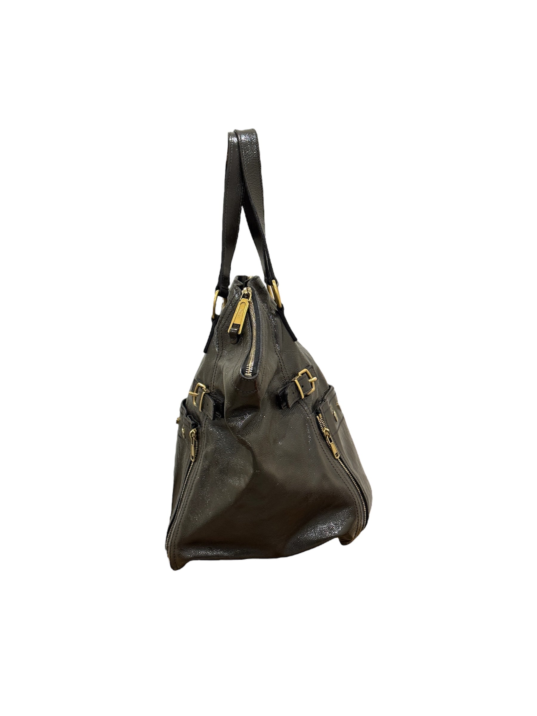 Rive Gauche Patent Leather Downtown Tote