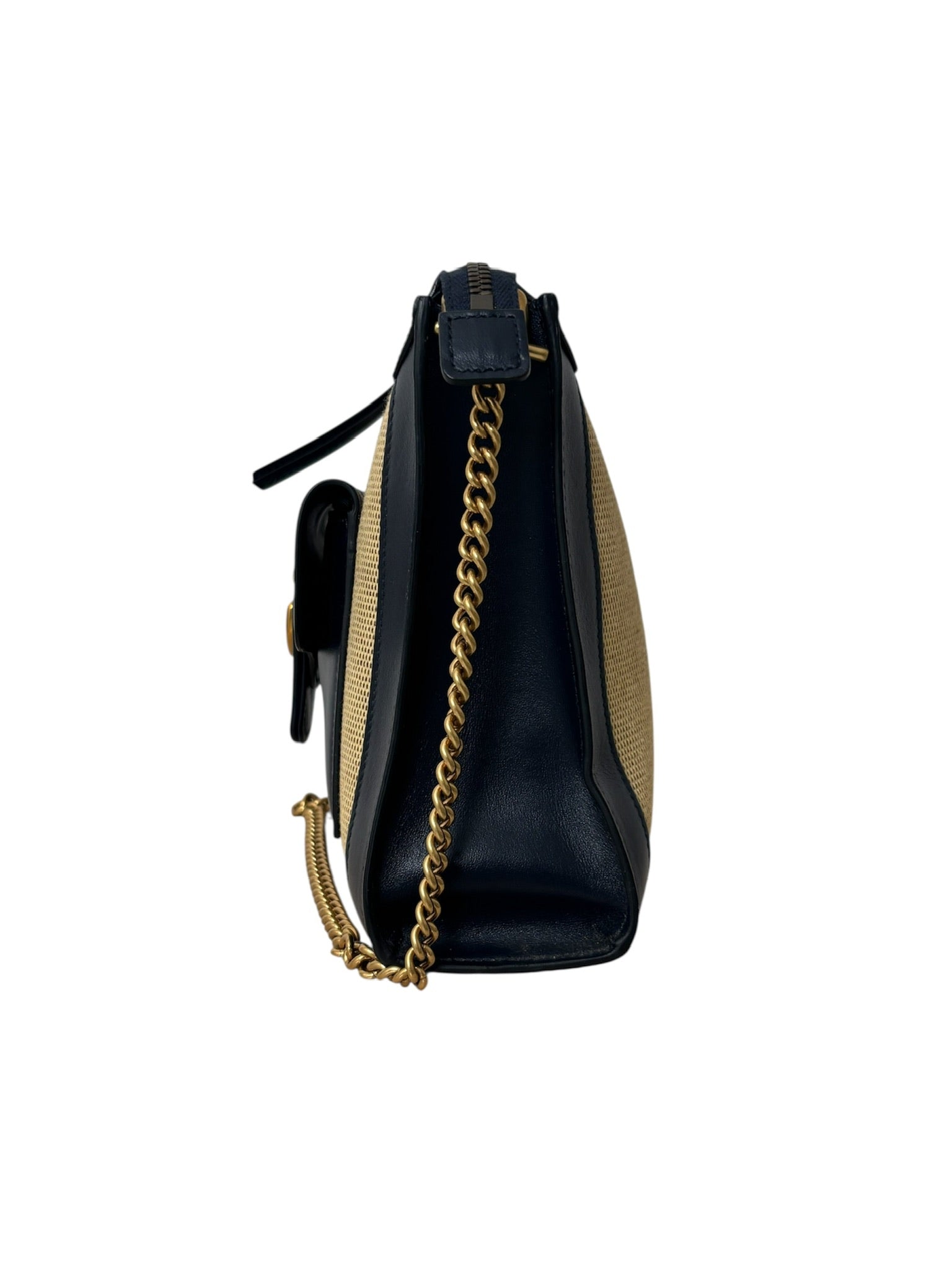 GG DAHLIA  NAVY CANVAS SMALL SHOULDER BAG