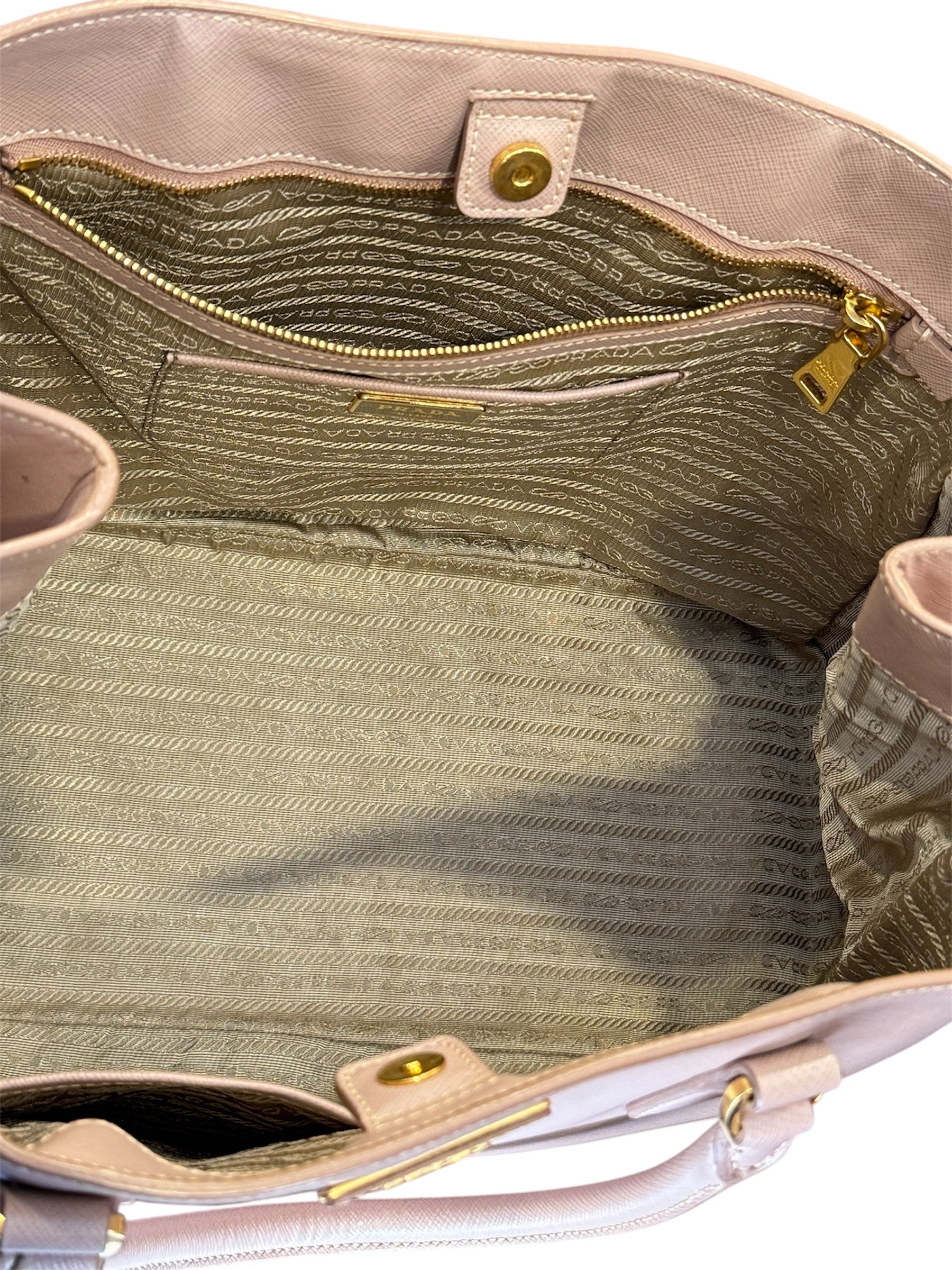 Blush Cammeo Saffiano Lux Leather Tote