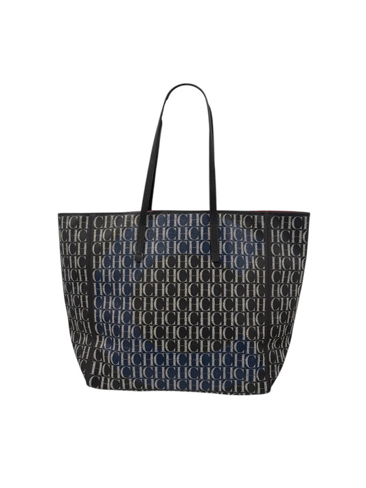 Brown and Silver Monogram Tote Bag