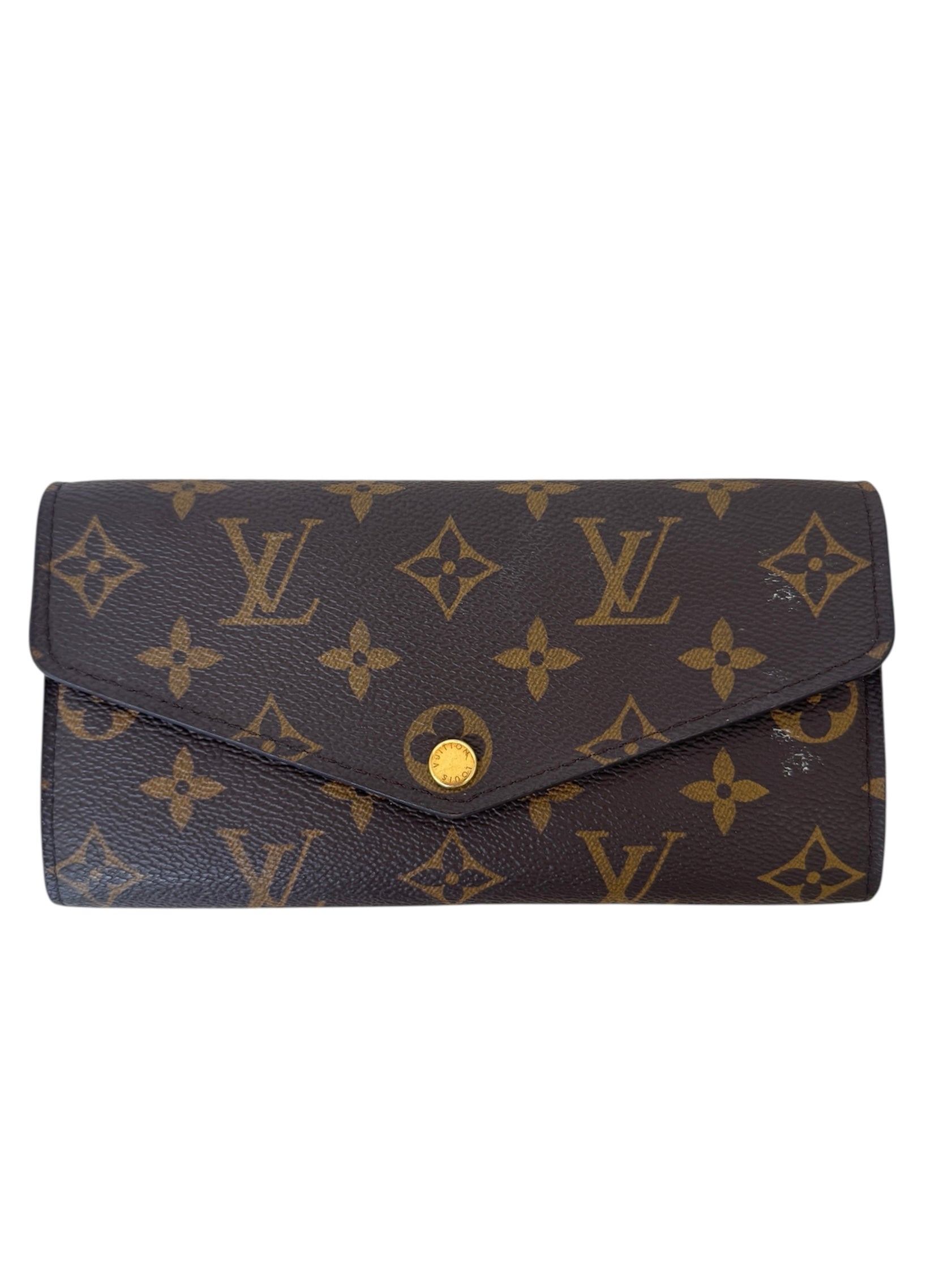 SARAH MONOGRAM CANVAS WALLET RED